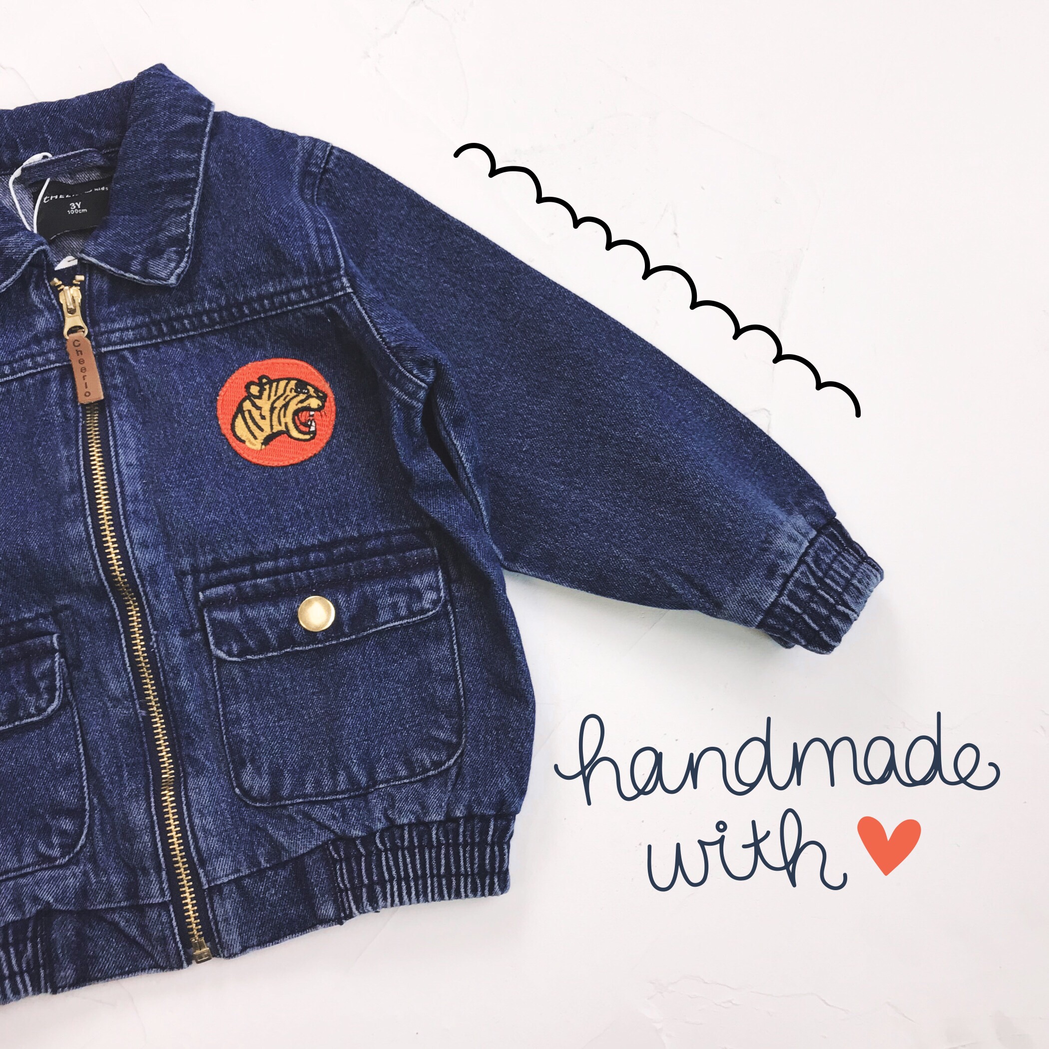 Chao Ma Feifei đôi mười một hoạt động Áo khoác denim hoạt hình 31 quần áo trẻ em cao cấp