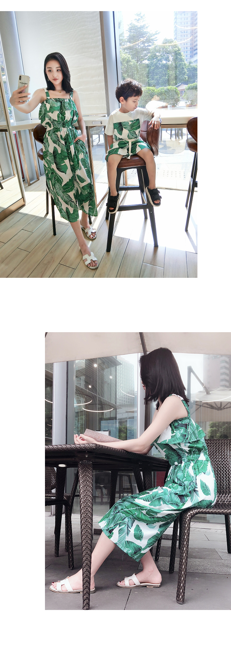 Chao Ma Feifei 2018 gia đình mùa hè của ba kỳ nghỉ bên bờ biển dành cho phụ huynh và trẻ em quần áo gia đình đi biển