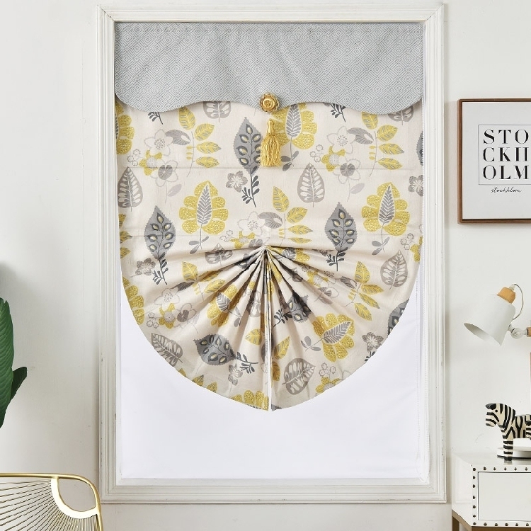 Brief modern light and luxurious new Chinese Roman curtain Lift curtain fan-shaped bedroom floating window Tian Garden Small Windows Custom Shading