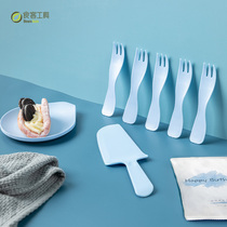 Food Guest Tools Disposable Tableware Birthday Cake Combined Knife Fork Tray Upscale Pitchfork Suit Thickened Plastic