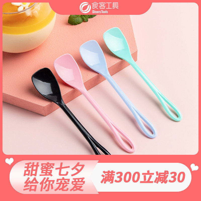 Disposable cake spoons sweet spoons thickened ice cream spoons pudding spoons plastic sacredspoon individually packed with small spoons