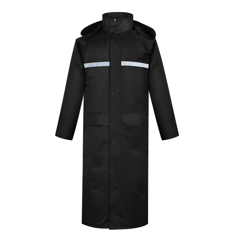 Seeking fortune 8017 black long version one-piece windbreaker raincoat men and women outdoor security guards on duty labor insurance mountaineering fishing
