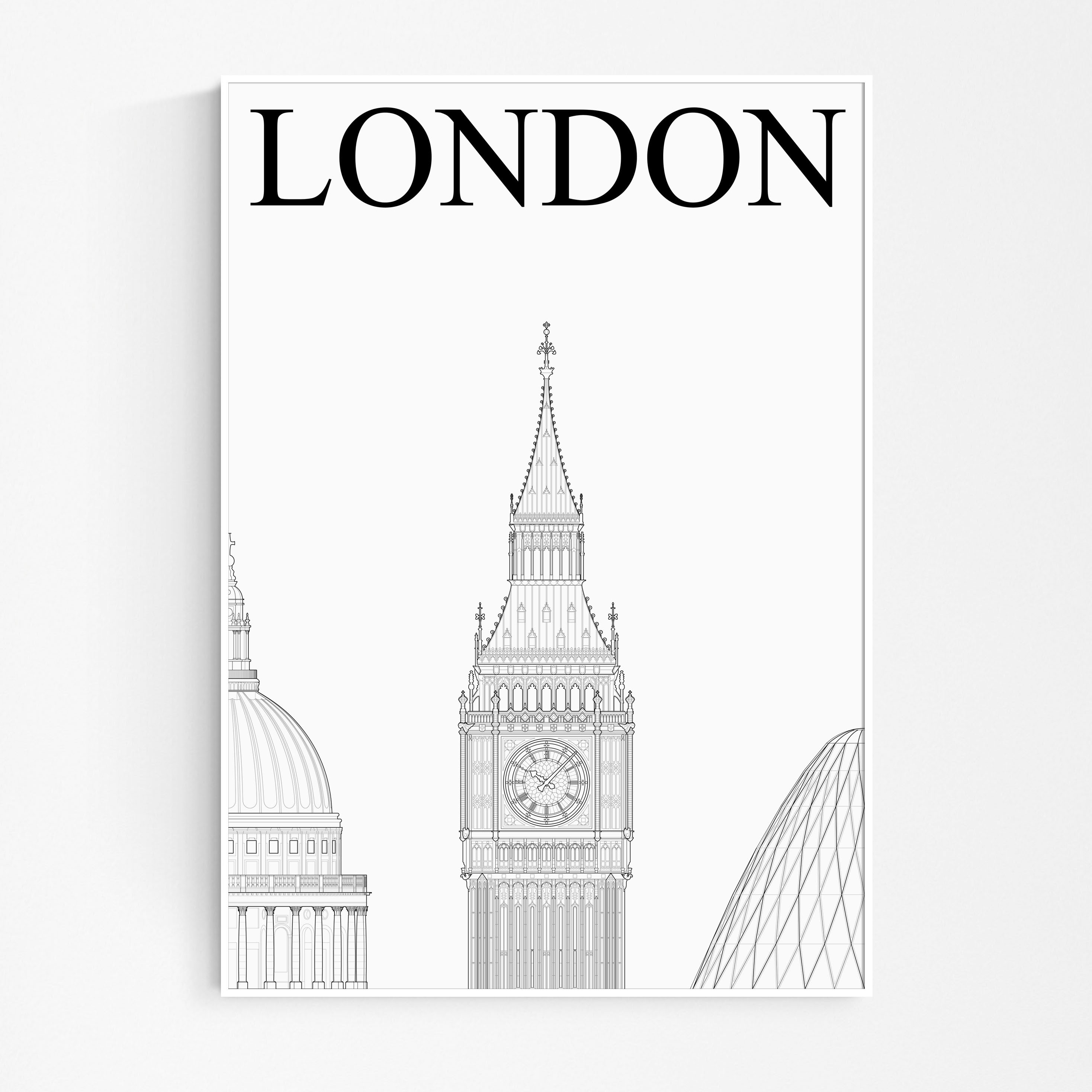 Spot Big Ben London UK Studio Romuu art building hand-painted modern decorative painting ins