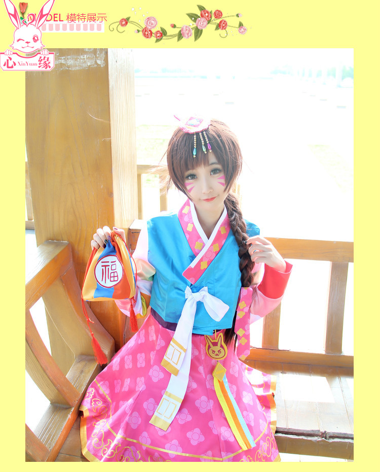 Đồng hồ đeo tay tiên phong D.va Song Hana năm mới skin hanbok cosplay trang phục nữ dva tóc giả đồ ngủ cosplay mèo