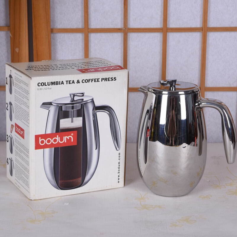 Swiss Bodum Stainless Steel French Press Pot 1303 Type Double-Layer Coffee Pot with Heat Preservation Effect