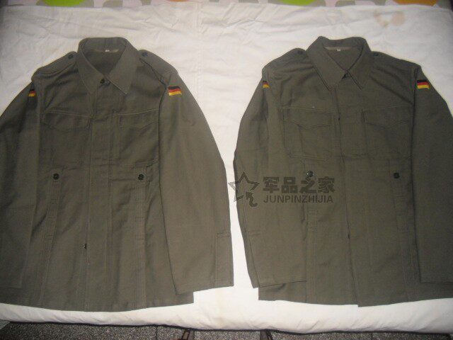 The original gray-green jacket issued in 1974 by the German army