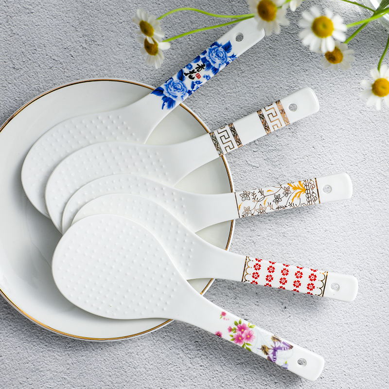 The new healthy ceramic household non-stick rice spoon is easy to clean and the rice shovel is resistant to high temperature rice cooker spoon