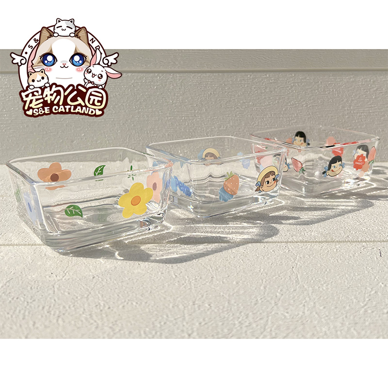 Hamster Golden Silk Bear main food bowl Bowl Clear Glass Bowl Parrot Small Favorite Rice Bowl dwarf Bathroom With a View Side Food Bowl