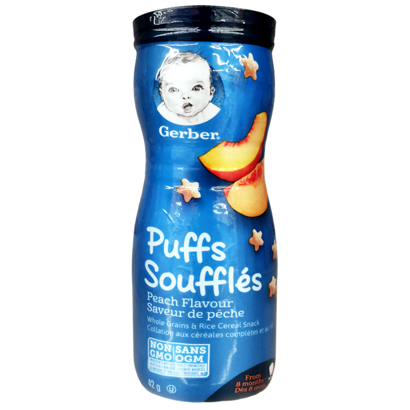 [USD 12.47] Canadian Garber peach star puff imported snacks baby