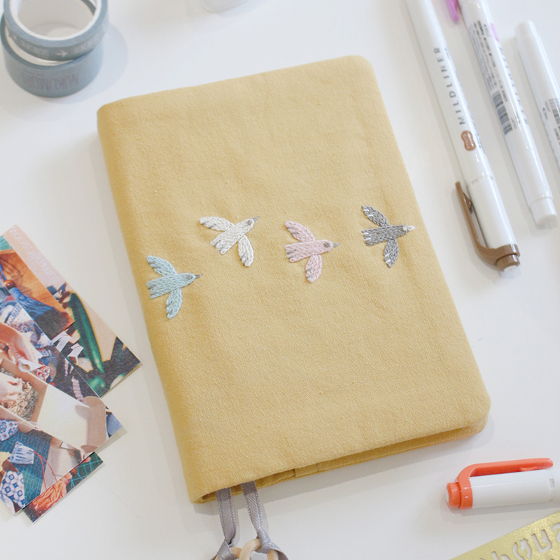 Handmade Diy Embroidered Homemade Handbooks Clothing material Package A6 Hand books Inner core Japanese notepad Book sleeve 