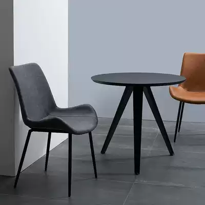 Nordic simple wrought iron chair American retro industrial wind back ins Net red leather dining chair designer home stool