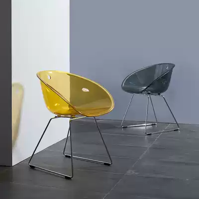 Nordic simple fashion Crystal creative chair transparent PC acrylic meeting to negotiate net red plastic casual dining chair