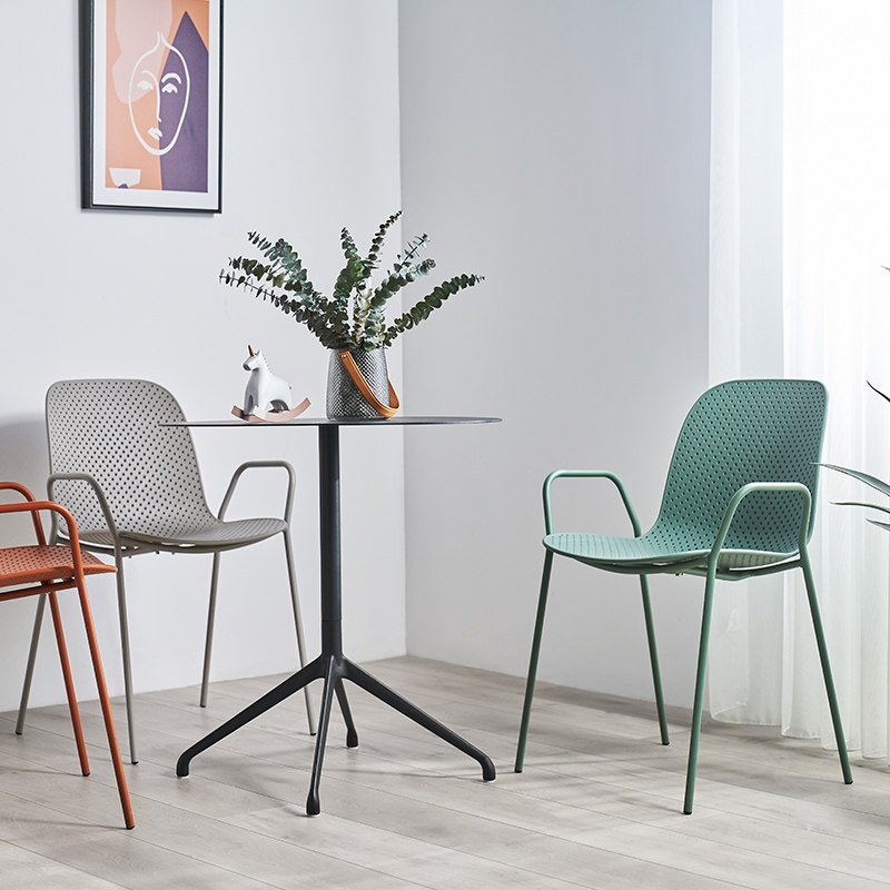 Nordic Outdoor Hollowed-out Cave armchair Plastic Backrest Negotiation Area Reception Casual Cafe Designer Chair