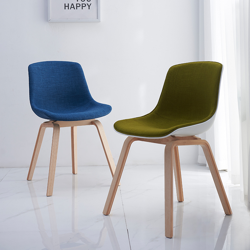 Nordic Simplicity Joins Chair Casual Solid Wood Fabric Dining Chair Day Style Small Family Home Desk Hotel Modern Chair