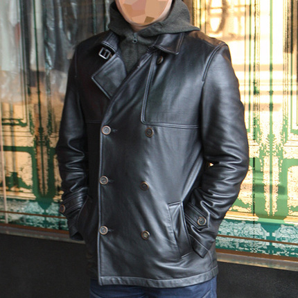 American-made Cockpit Howard Hughes cowhide short wind men's leather jacket winter slim Z21P025 spot