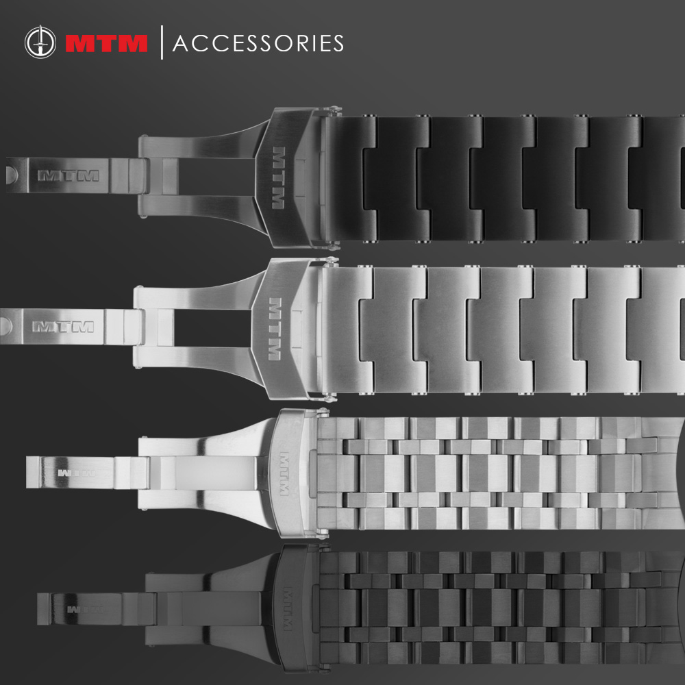 Shanghai physical store American MTM watch accessories butterfly buckle metal strap spot