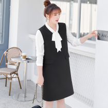 MSShe big code womens dress 2022 new summer dress Fat younger sister Lieven dress Retro College Loose Vest Suit Dress