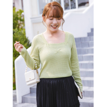 (Qingkura RMB100 ) Large code female spring loaded with fat mm gentle day family collar collection pleats to be slightly shiny and bright silk sweater