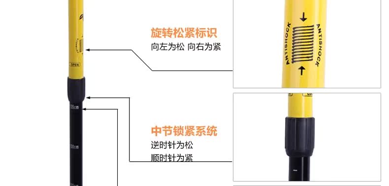 2 mảnh, 8 lần, giải phóng mặt bằng, linh dương, tay cầm thẳng, cột leo núi, thanh sợi carbon, gậy viễn vọng, đi bộ đường dài, chuyến đi leo núi ngoài trời - Gậy / gậy gậy cho người già chống trượt có đèn led	