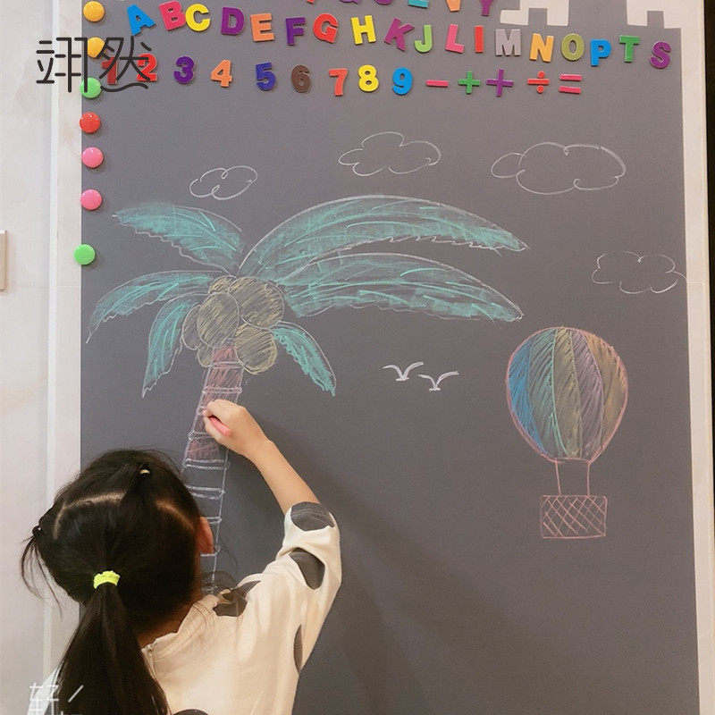 Naturally, gray magnetic blackboard can be customized to scrub the graffiti wall of children with easy scrubbing single layer self-adhesive writing