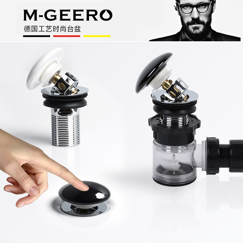 1 2m anti-odor ceramic drainer bouncing black and white suit wash basin lengthen the drain pipe to save space