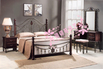 yD584 classical iron bed Nordic princess bed rack Hotel double bed master bedroom wedding bed 1 5 meters modern iron bed