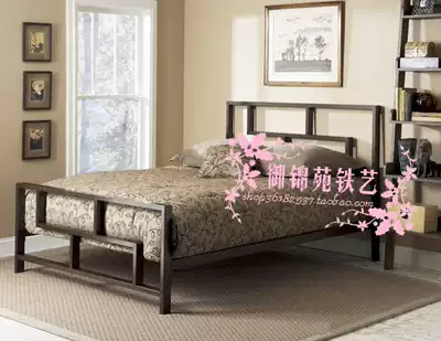 yD485 Nordic iron bed frame Simple lattice Wrought iron bed Apartment bed 1 5 meters tailless bed Double bed 1 8 meters