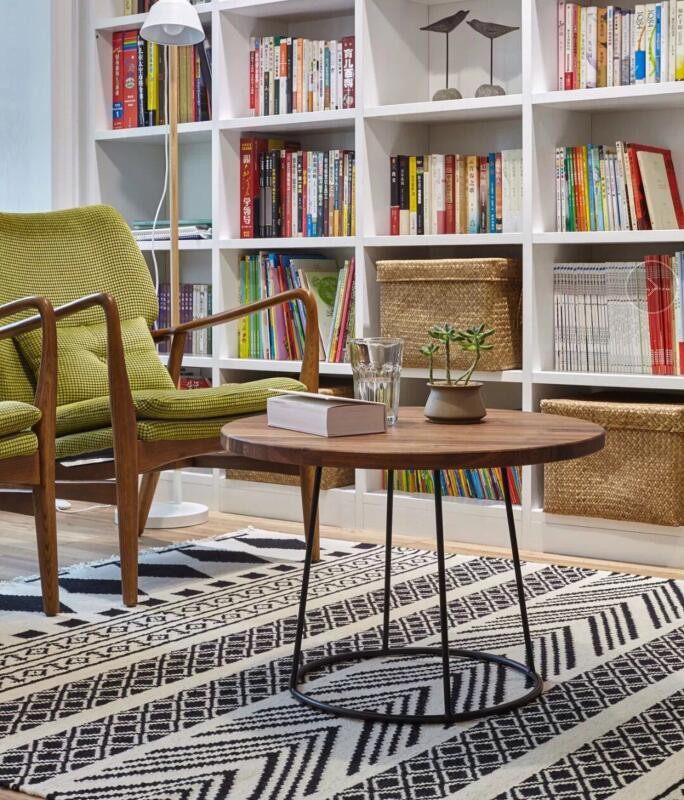 YA001 American country solid wood round dining table iron leisure small round table coffee shop milk tea shop table