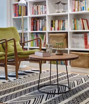 yA001 American country solid wood round dining table Wrought iron leisure small round table Coffee table Cafe milk tea shop table