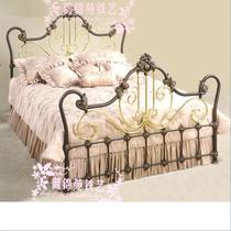 Wrought iron bed Double single bed American country 1 8 meters 1 meters 2 beds Small iron bed 1 35 meters adult modern simple
