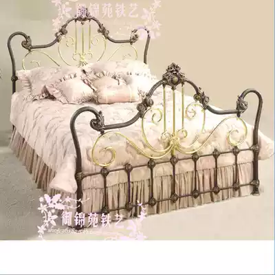 Iron bed double single bed American country 1 8 m 1 m 2 bed small iron bed frame 1 35 m adult modern simple