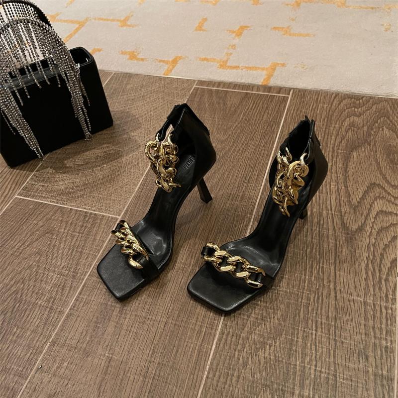 chain square open toe heeles Nihaostyles wholesale clothing vendor NSYBJ71221