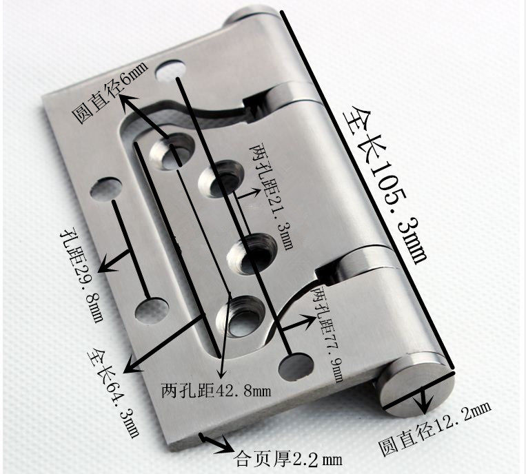 4 * 2 2 primary-secondary eccentric hinges silent and notched bearing solid silencing stainless steel monolithic black hinges