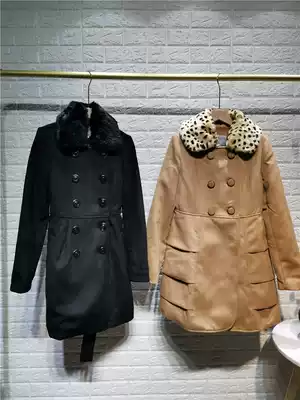 1438 non-fold women's long version double-breasted imitation wool autumn and winter coat does not return or change