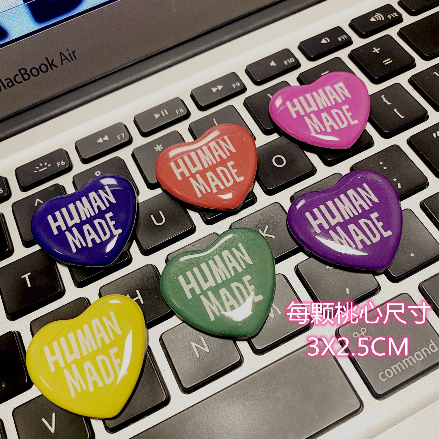 HUMANMADE Love Magnetic 6-Color Fridge Magnet Hard HD Translucent Sticky Note Suction Blackboard Magnetic Buckle