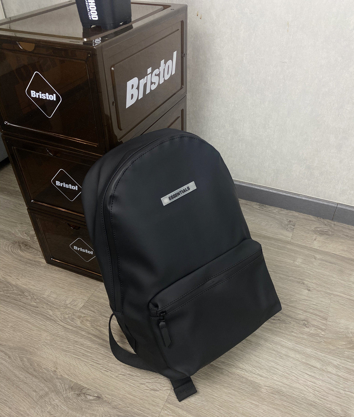 Meiqiao High Street style PU backpack matte black male and female same style
