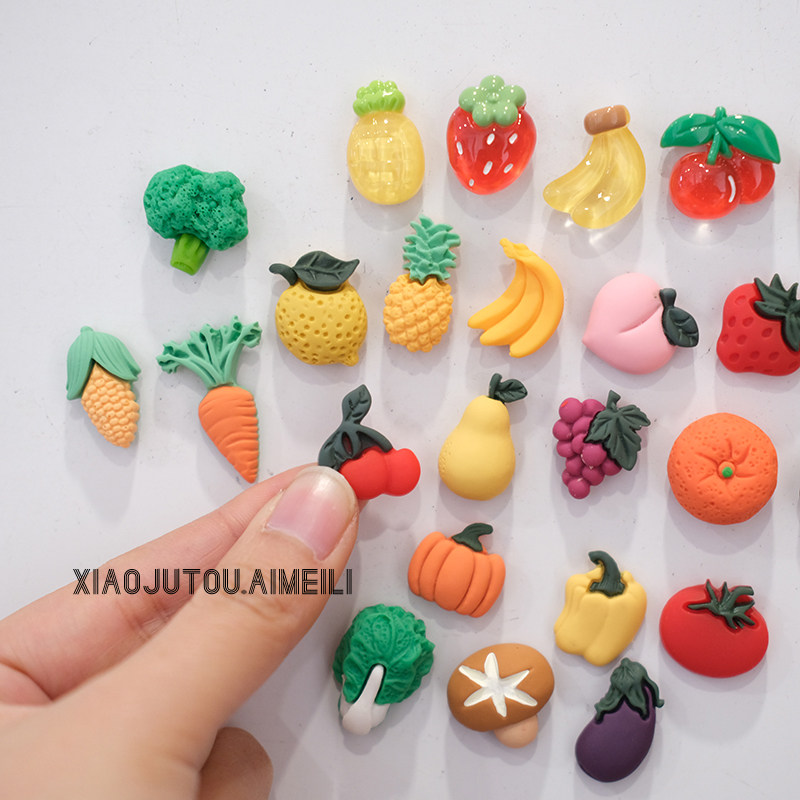 Fruit Vegetables Zakka Fridge Sticker Vin Innovative Magnetic Sticker Personality Creative Resin Magnet Sticker Early Reference Book Food Magnet