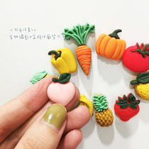 Refrigerator stickers cartoon cute Net red ins childrens early education fruits and vegetables simulation food creative magnetic stickers