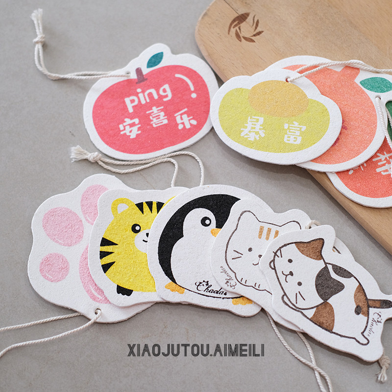 Fruit animal wood pulp cotton dishwashing wipe sponge cleaning brush thickened do not occupy oil kitchen rag washing dish artifact