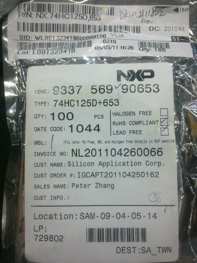 Spot real pat 74HC125D653 SOP-14 brand new original dress