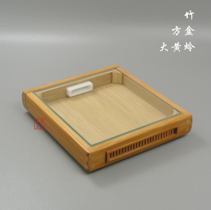 Rhubarb sandfly box Generous box Old bamboo material mortise and tenon structure glass panel Cost-effective insect box