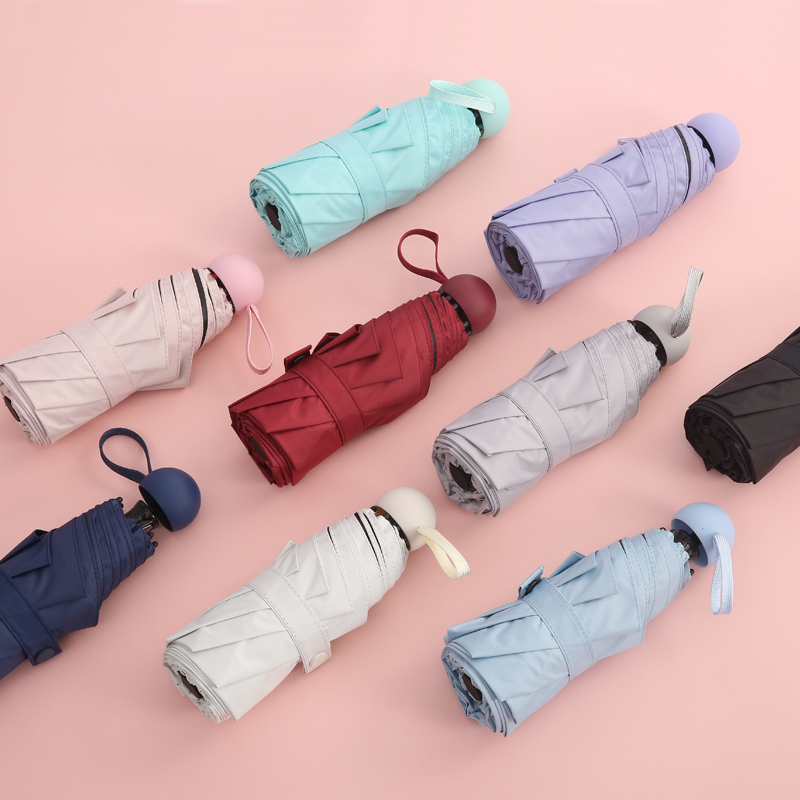 Custom five-fold umbrella umbrella small portable shading umbrella sunscreen anti-UV female sunny and rain dual-use folding gift umbrella