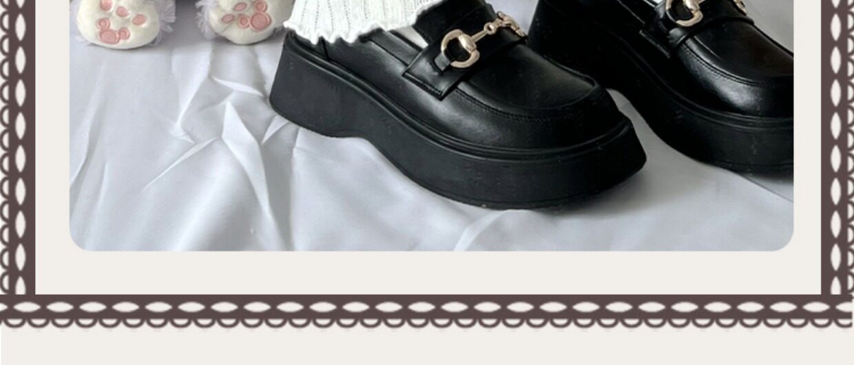 白色jk袜子女中筒袜保暖针织袜套秋冬日系堆堆袜亚文化小腿套辣妹详情2