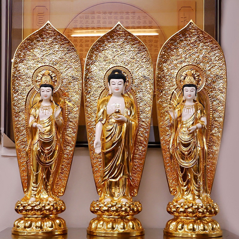Han Baiyu Western Three Saints Home Enshrined Ornaments Amitabha Buddha Statues