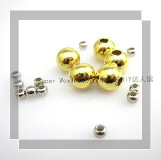 DIY jewelry accessories 925 sterling silver gold-plated full hole light version of small round beads spacer beads
