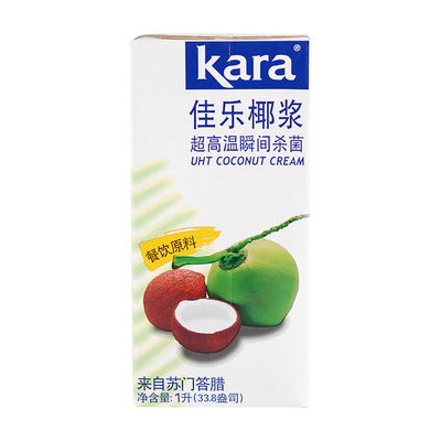 [印尼进口佳乐椰浆1L烘焙原料kara高浓椰汁西米露商用茶店专用原料]