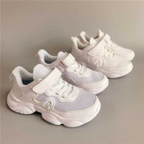 01 Школьная белая обувь, студенческая обувь, белая спортивная обувь, повседневная 𫔮 обувь, внешнеторговая детская обувь, размер 28-39, дышащая и водонепроницаемая.