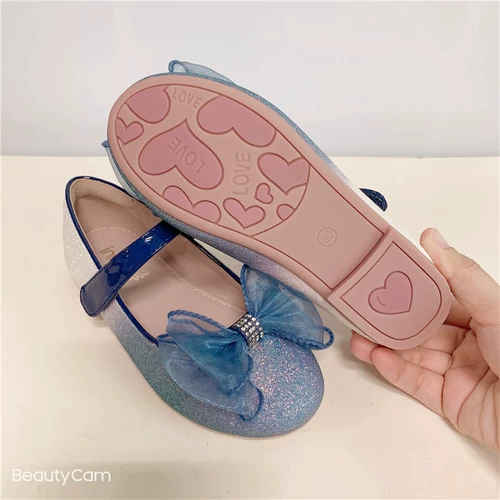 Детские нескользящие туфли для принцессы на липучке для отдыха для кожаной обуви