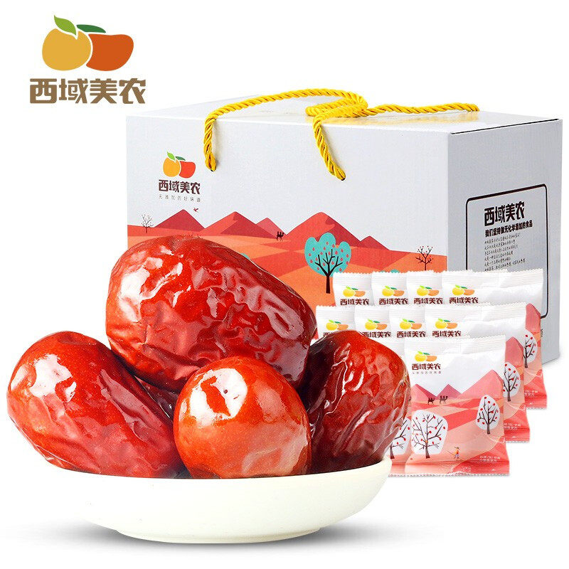 West Domain Meong Six Stars And Fields Red Dates 1kg Gift Boxes Xinjiang Special Produce Dried Fruits Casual Ready-to-eat Snacks