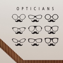 Glass shop glass window wall sticker science mirror accessory facade decoration sunglasses myopia